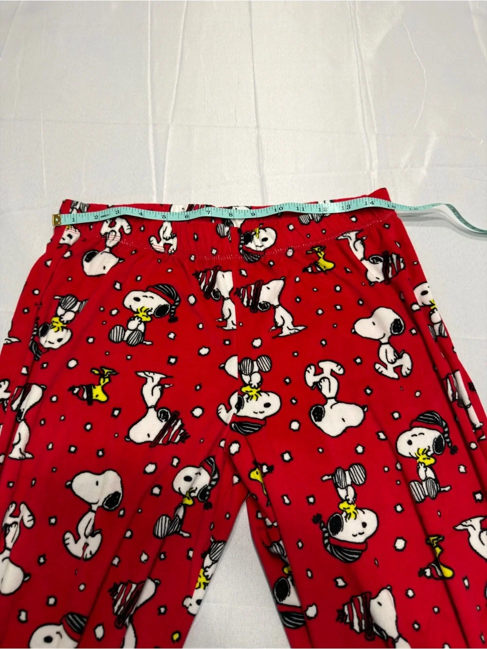 Peanuts Snoopy Women’s Pajama Set M Red Winter Fleece 2 Piece Woodstock